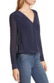 L  x27 AGENCE Perry Fabric Blocked Blouse   Nordstrom at Nordstrom